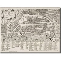 Zaštitni znak umjetnost 'Karta Napulja, 1600' platno umjetnost