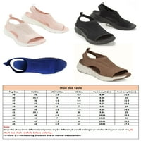 & / Ženske prozračne otvorene sandale na platformi ženske Ležerne putničke cipele s otvorenim prstima Crna 5,5