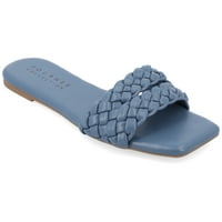Kolekcija Journee Womens Sawyerr Tru Comfort Foam Dual Pleted Slide Slide Sandals