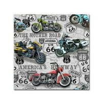 Zaštitni znak likovne umjetnosti 'Vintage motocikli na ruti 2' platno umjetnost Jean Plout