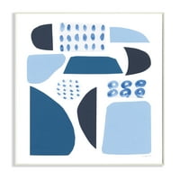 Stupell Industries nijanse plavih apstraktnih oblika dizajn kolaža zidna ploča, 15, dizajn Courtney Prahl