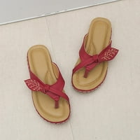 Žene lepršave flops pete pete luk s nogama mekane rastezljive ljetne papuče udobne ležerne sandale s tangom na