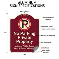 Znak serije Signmission Designer - Parkiranje zaposlenika samo neovlaštena vozila bit će napisana na trošak vlasnika