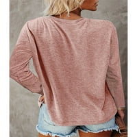 Ženski ležerni pulover s okruglim vratom, majice s dugim rukavima, ženske široke majice s tunikom, puloveri s