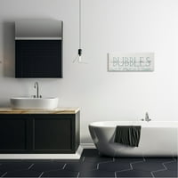 Stupell Industries Ispire nevolje mjehurićima, Plavi znak za kupanje, tekst, Platno, zid umjetnost, 10, Dizajn