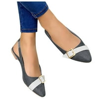 Ravne sandale, ženske tanke šiljaste cipele s elastičnom trakom, ženske casual cipele u tonu, siva