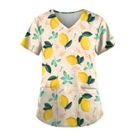 Ženski vrhovi bluze grafički otisci majice s kratkim rukavima modne majice okrugli dekolte ljetna tunika bijela