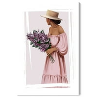 Wynwood Studio Canvas Purple Bouquet Fashion and Glam Fashion Lifestyle Wall Art Canvas Print Pink 16x24
