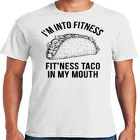 Grafička Amerika smiješna sam u fitnessu, fit'ness taco u ustima muške grafičke majice