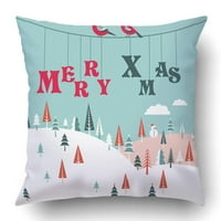 Božić s božićnim drvcima i snijegom, jastučnica za jastuke, pokrivač jastuka