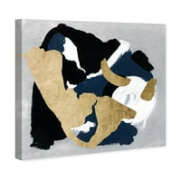 Wynwood Studio Abstract Wall Art Canvas Otisak 'Midnight Gold' boja - zlato, crno