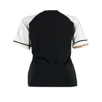 Haite dame Jersey kratki rukavi Ljetni vrhovi baseball majica za odmor tunika bluza atletika v vrat majice crna