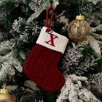 NJSPDJH Božićni ukrasni zalihe Crvene pletene božićne čarape božićno drvce Privjesak vezene vunene retorike čarape