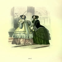 Dame Fashion Woman iz 1847. godine- Poster tisak nepoznatog