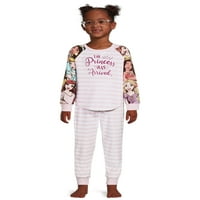 Disney Princess Girls Top dugi rukav i hlače set pidžama od velura, 2-komad, veličine 4-12