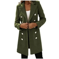 Odjeća plus veličine Outle odjeće padaju moda otvorena prednja reverska kaputa od solidne boje kaputa s dugim