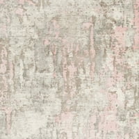 Vintage apstraktni tepih, 8' 10', ružičasti Sivi