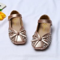 _ / Dječje sandale za djevojčice ukrašene biserima i kristalima s mašnom, jednobojne princezine cipele, sandale