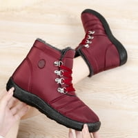 Ženske zimske čizme-nove zimske planinarske cipele tople zimske čizme vodootporne Casual cipele Na vezanje crvene