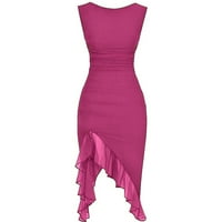 SEXISE DRESSE ZAVRŠENE DRESKE TENK TENK DRENET proljetno ljeto Patrywear-Rose Red, L