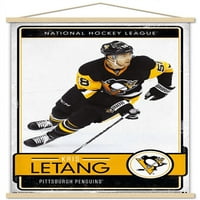 Zidni poster Pittsburgh Penguins-Chris Letang u drvenom magnetskom okviru, 22.375 34