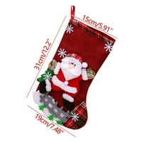 Tarmeek Božićni ukrasi Novo božićno drvce Viseće zabave Dekor Santa čarapa plišana čarapa za čarape poklon torbe