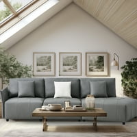 Lokalni Kožni zakrivljeni kauč, moderna udobna Kutna sekcijska garnitura za dnevni boravak, sive mekane sofe s