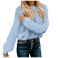 Ženski pulover džemperi, pulover džemperi plus veličine, zimska odjeća u svijetloplavoj boji