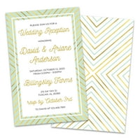 Zlatna i menta Personalizirana pozivnice za vjenčanje