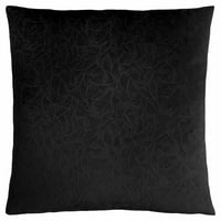Kvadratni jastuk za bacanje od poliestera od poliestera s teksturom cvijeta crne boje