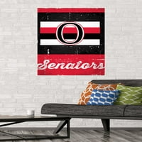 Ottava Senators - zidni poster s retro logotipom, 22.375 34