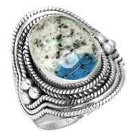 Ženski nakit od sterling srebra prsten od prirodnog jaspisa