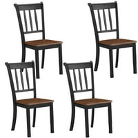 Drvena stolica za blagovanje s visokim naslonom bez ruku kućni namještaj u crnoj boji