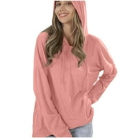 Ženska majica s kapuljačom plus veličine, zimska rasprodaja, ženske modne Ležerne jednobojne majice s kapuljačom