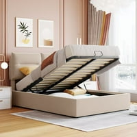 Velvet tapecirani krevet platforme, okvir kreveta u punoj veličini s hidrauličkim sustavom za skladištenje, okvir