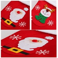 Božićne čarape s printom Djeda Mraza viseće božićne čarape viseća torba od netkanog materijala Dječji Poklon za