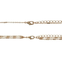 Dodatak-Ženski nakit, slojeviti zlatni lanac i ogrlica s privjeskom od poludragog kamenja