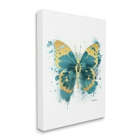 Krila leptira apstraktna plava akvarelna slika platno zidna umjetnost Amanda Greenvud