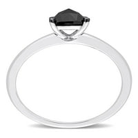 Zaručnički prsten od crnog dijamanta od 10k bijelog zlata od 10k