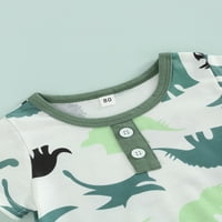 Ljetna majica s kratkim rukavima s printom dinosaura za dječake u donjem dijelu, kratke hlače s elastičnim strukom