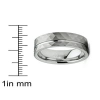 Muški volfram prsten s utorom, vjenčani prsten s utorom u sredini, udobno pristajanje