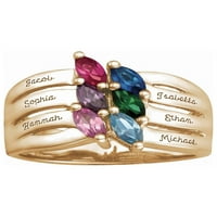 Personalizirani prsten za obiteljski nakit dostupan u srebrnom, zlatnom i bijelom zlatu