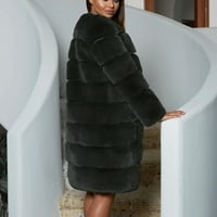 Ženski kratki kaput od krzna Plus size, topla duga jakna od krzna s dugim rukavima, Vanjska odjeća 96 94884230