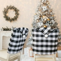Set božićnih navlaka za stolice od 4 komada, rastezljive navlake za stolice za Božić, set zaštitnih navlaka za