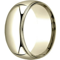 Muški zaručnički prsten od žutog zlata od 14 karata, tanak profil, udobno pristajanje s Milgraineom