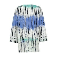 Ženski kimono za ljeto, mrežasti kardigan, otvoreni prednji kardigani, ležerni vrhovi ogrtača u plavoj boji;