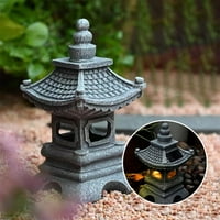 Hesxuno vanjski pagoda vrtni kip, dekoracija solarnog kipa, vanjski vrtni fenjer, LED vrtna svjetla s simuliranom