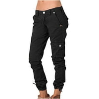 Ženske teretne hlače modne ženske jednobojne hlače hipi punk hlače ulična odjeća široki kombinezoni s džepovima