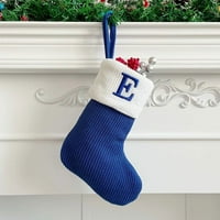 Božićne čarape s malim vezenim slovom Pletene božićne viseće čarape dekor za božićne zabave