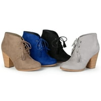 Brinley Co. Ženska peta peta čipka Fau Suede Booties Booties